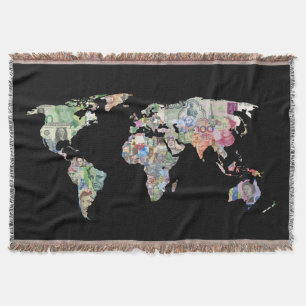 Couverture carte du monde monétaire finance pays symbole ent