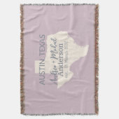 Couverture Carte du Texas avec Nom et Date de Mariage  (devant Vertical)