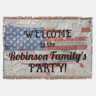 Couverture Carte patriotique américaine Drapeau Mur Calligrap