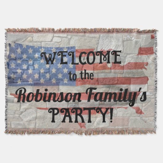 Couverture Carte patriotique américaine Drapeau Mur Calligrap (Devant)