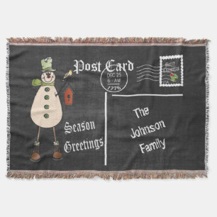 Couverture Carte postale do-it-yourself tableau avec Snowman