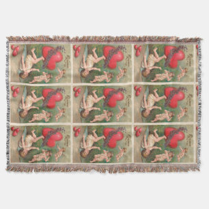 Couverture Carte postale rouge de Valentine de coeurs d'ange
