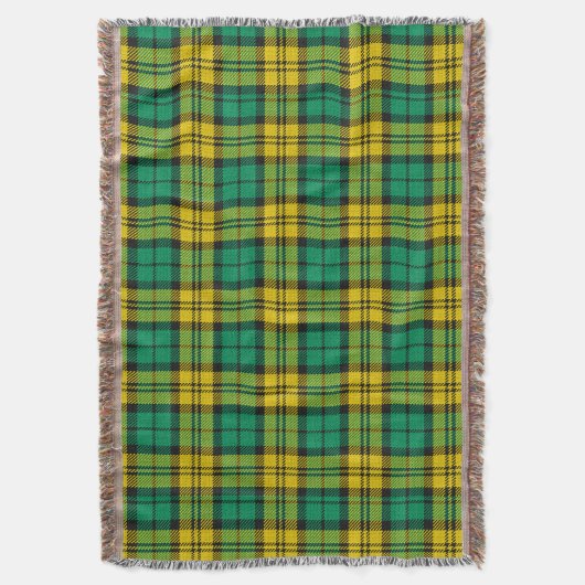 Couverture Carte Tartan Campbell Blackwatch jaune vert (devant Vertical)