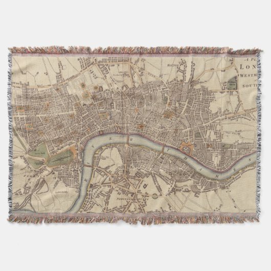 Couverture Carte vintage de Londres Angleterre (1807) (Devant)