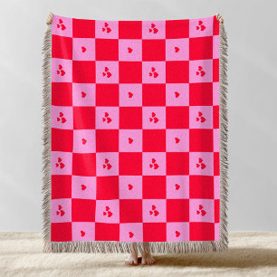 Couverture Cartes Grille rose et rouge