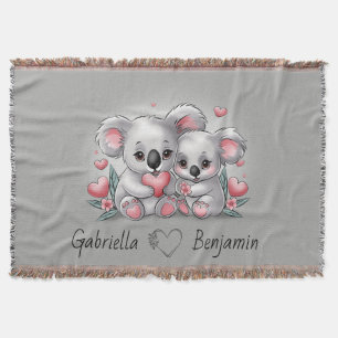 Couverture Cartoon Cute Koala Les amoureux du coeur Saint Val