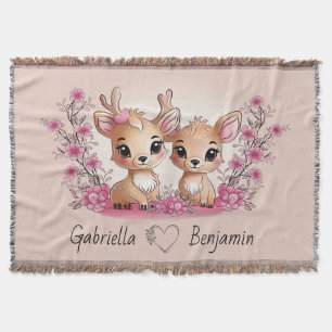 Couverture Cartoon mignon Bambi Les amoureux Coeur Saint-Vale