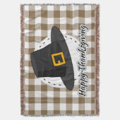 Couverture Casquette pèlerin noir sur plan Brown - Thanksgivi (devant Vertical)