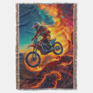 Couverture Cavalier de motocross échappant aux flammes