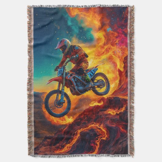 Couverture Cavalier de motocross échappant aux flammes (devant Vertical)