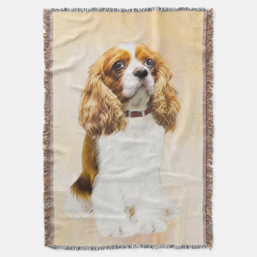 Couverture Cavalier King Charles Spaniel Peinture originale (devant Vertical)