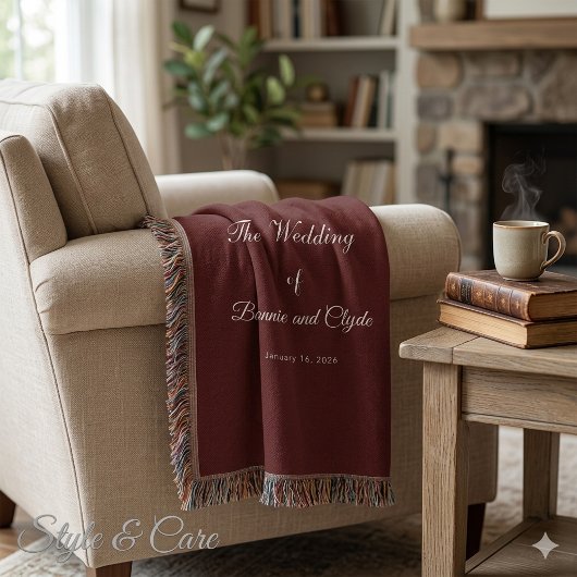 Couverture Célébration Romantique de Mariage Marron Brûlé