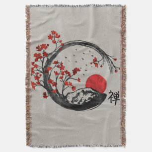 Couverture Cercle d'Enso de zen et branches de Sakura