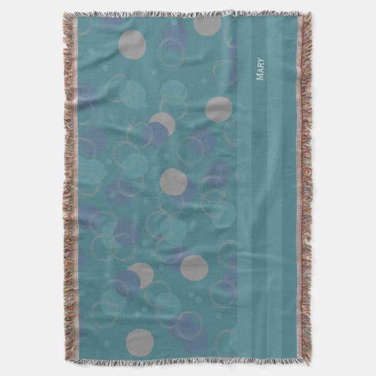 Couverture Cercles Bleus Classique Moderne Motif Prénom (devant Vertical)