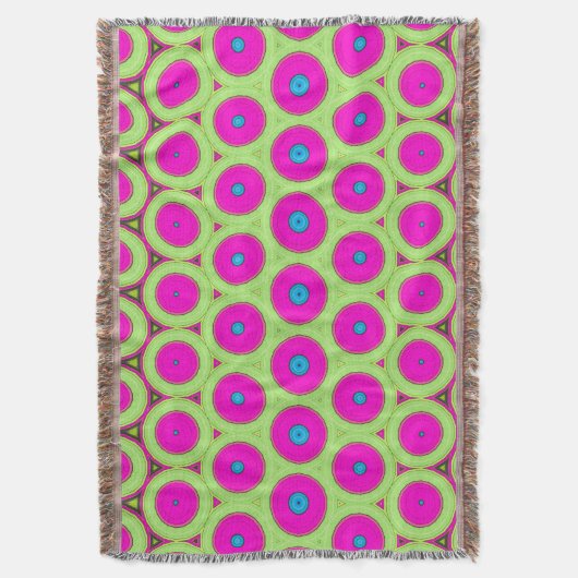 Couverture Cercles néon rose inspirés des années 70 sur vert (devant Vertical)