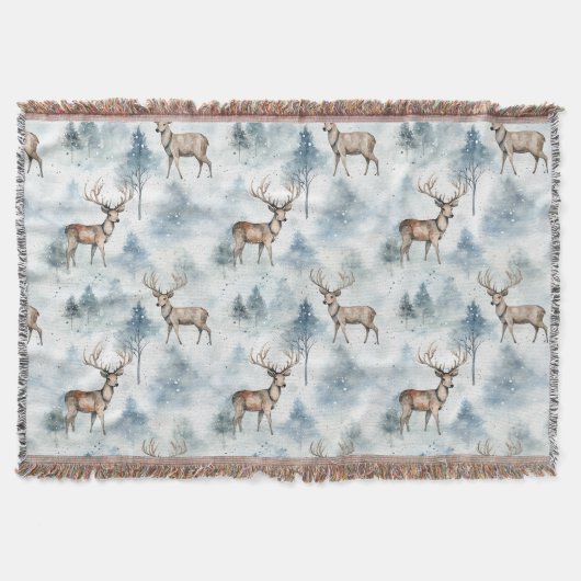 Couverture Cerfs de la forêt aquarelle d'hiver (5) (Devant)