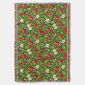 Couverture Cerises rouges botaniques et fleurs blanches (devant Vertical)