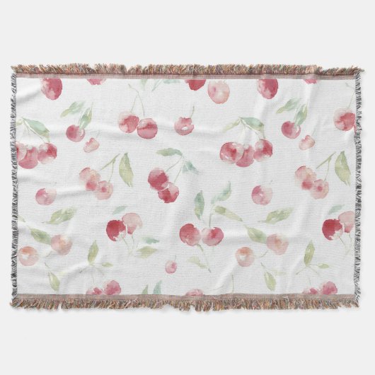 Couverture Cerises Rouges Feuilles Vertes (Devant)