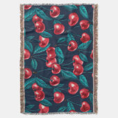 Couverture Cerises rouges sur bleu foncé (devant Vertical)