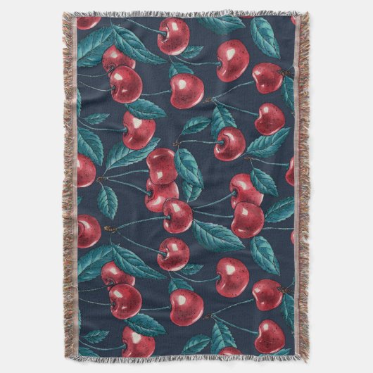 Couverture Cerises rouges sur bleu foncé (devant Vertical)