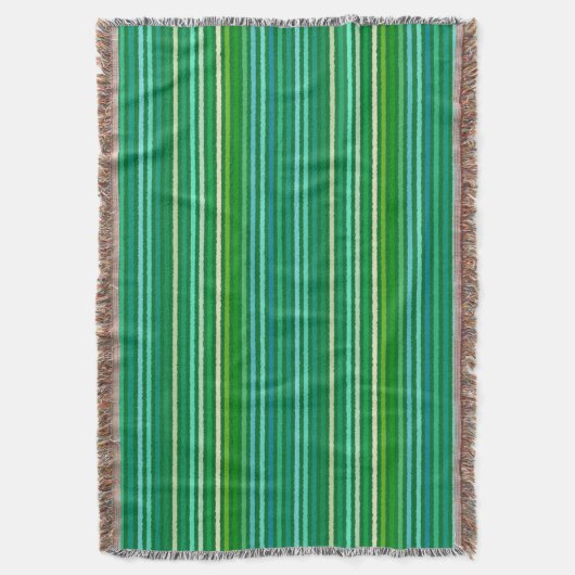 Couverture Chalk Stripes - Jade Green et Aqua (devant Vertical)