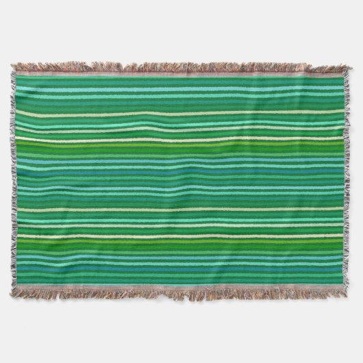Couverture Chalk Stripes - Jade Green et Aqua (Devant)