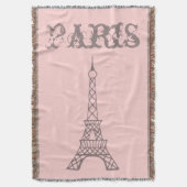Couverture Chambre Tour Eiffel Pink Paris Jeter Blanche Cadea (devant Vertical)