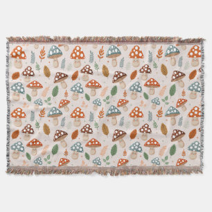 Couverture Champignon, Feuillage d'automne, Motif de la natur