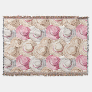Couverture Chapeaux de paille blancs crème rose