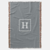 Couverture Charcoal Gray White Framed Initial monogram (devant Vertical)