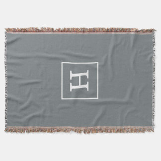Couverture Charcoal Gray White Framed Initial monogram
