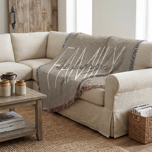 Couverture Charme Rustique Monogramme de Famille