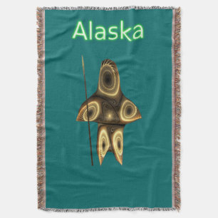 Couverture Chasseur inuit fractal - Alaska