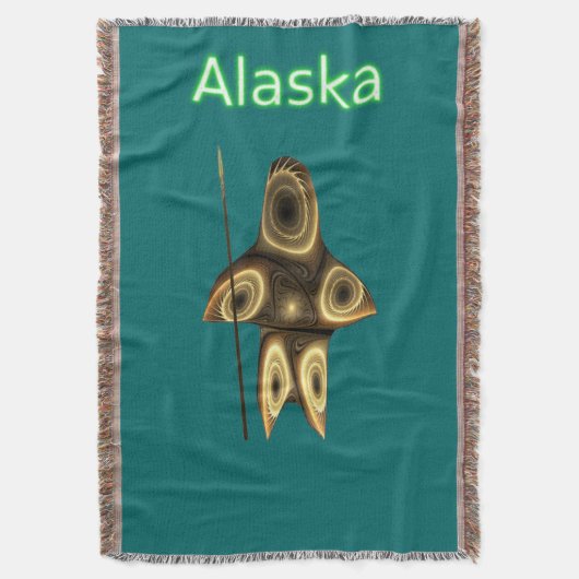 Couverture Chasseur inuit fractal - Alaska (devant Vertical)