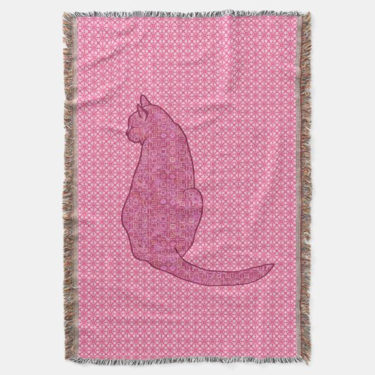 Couverture Chat Japonais - Batik Rose Fuchsia (devant Vertical)