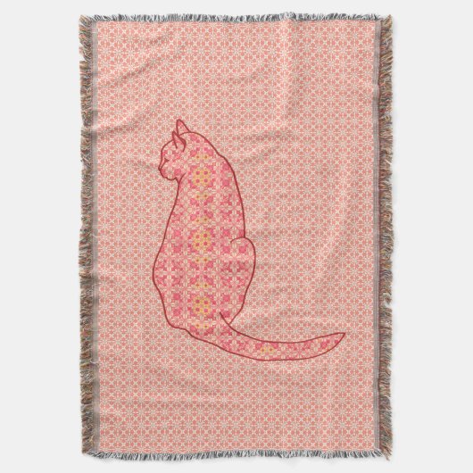 Couverture Chat japonais - Coral Orange Batik (devant Vertical)