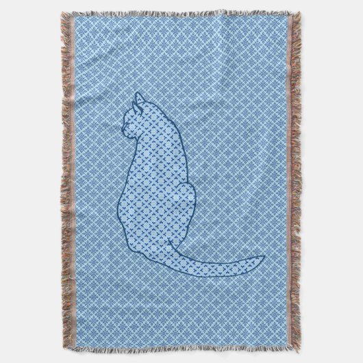 Couverture Chat japonais - Kimono bleu (devant Vertical)