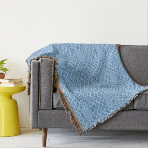 Couverture Chat japonais - Kimono bleu