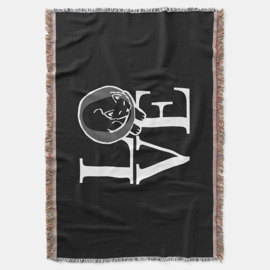 Couverture Chat Love sur Décor Noir (devant Vertical)