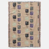 Couverture Chat mignon noir violet gris noir (devant Vertical)