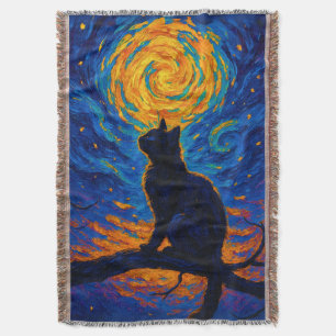 Couverture Chat noir à la manière de Van Gogh contemplant la 