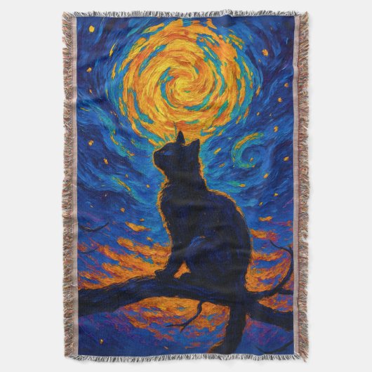 Couverture Chat noir à la manière de Van Gogh contemplant la (devant Vertical)