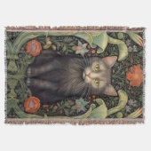 Couverture Chat noir Art nouveau et fleurs rouges (Devant)