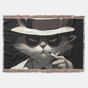 Couverture Chat Noir Cool : Félin Souriant et Mystérieux