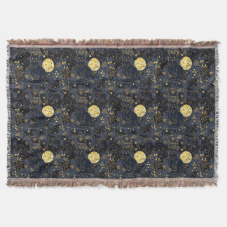 Couverture Chat noir du Motif Ciel étoilé