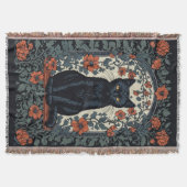 Couverture Chat noir Vintage Floral (Devant)