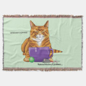 Couverture Chat orange gingembre endormi Café Vert Violet (Devant)