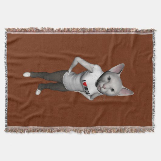 Couverture Chat Siamais Blanc Amoureux Mice (Devant)