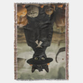 Couverture Chat Sorcière avec Citrouilles (devant Vertical)