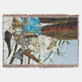 Couverture Chat Viking Bleu Dragon Fantastique (Devant)